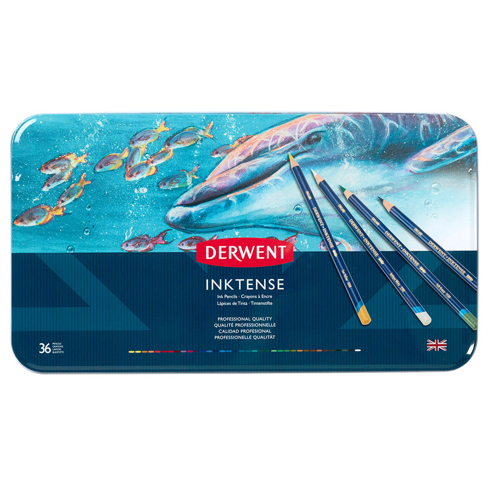 Derwent Inktense Coloured Pencils Tin of 36 by Derwent at Cult Pens
