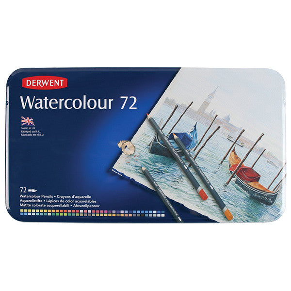 Derwent Watercolour Pencils Tin of 72 by Derwent at Cult Pens