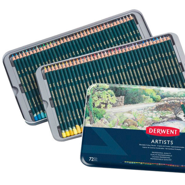 Derwent Artists Coloured Pencils Tin of 72 by Derwent at Cult Pens