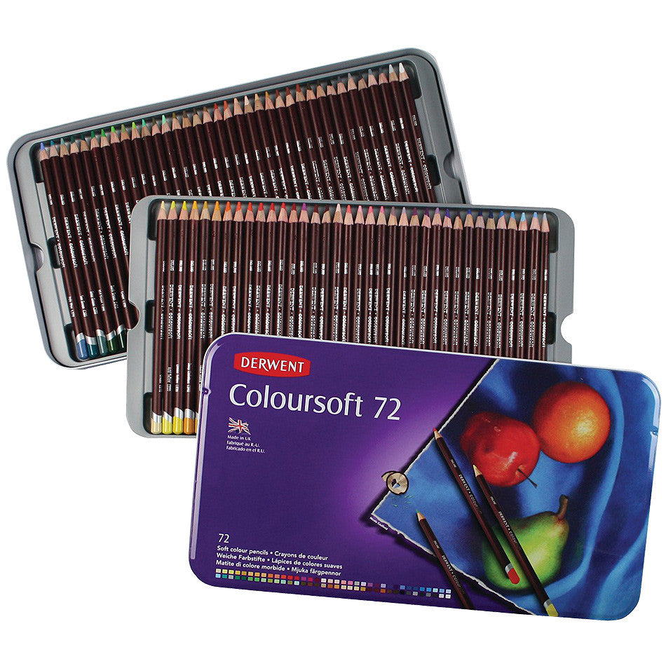 Derwent Coloursoft Coloured Pencil Tin of 72 by Derwent at Cult Pens