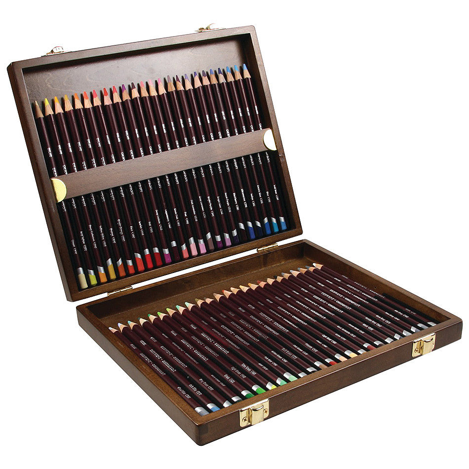 Derwent Coloursoft Coloured Pencils Wooden Box of 48 by Derwent at Cult Pens