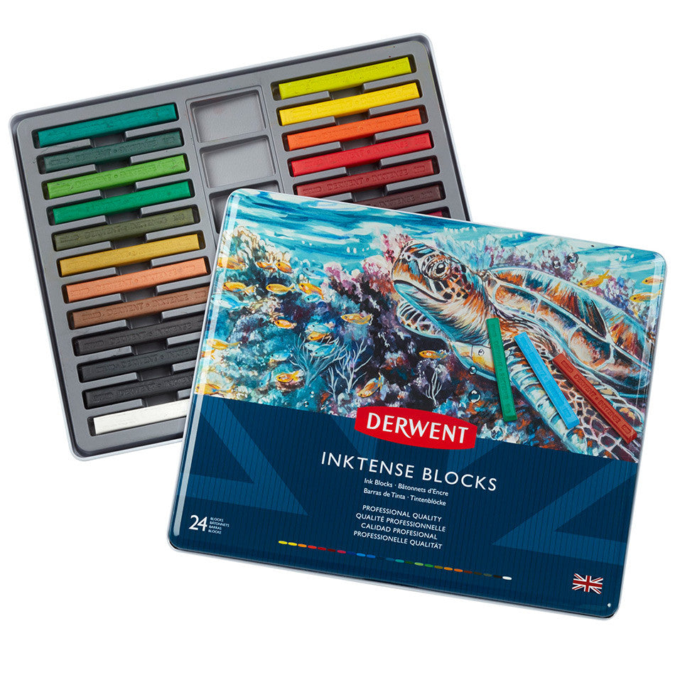 Derwent Inktense Colour Block Tin of 24 by Derwent at Cult Pens