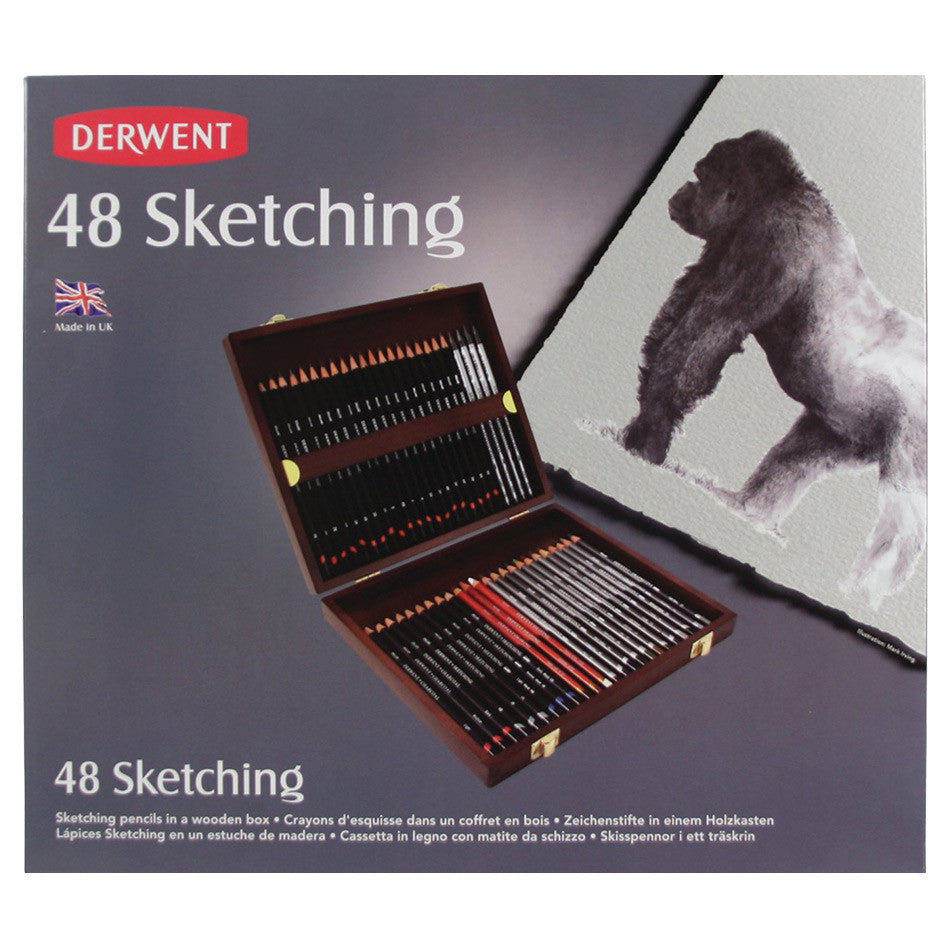 Derwent Sketching Pencil Wooden Box of 48 by Derwent at Cult Pens