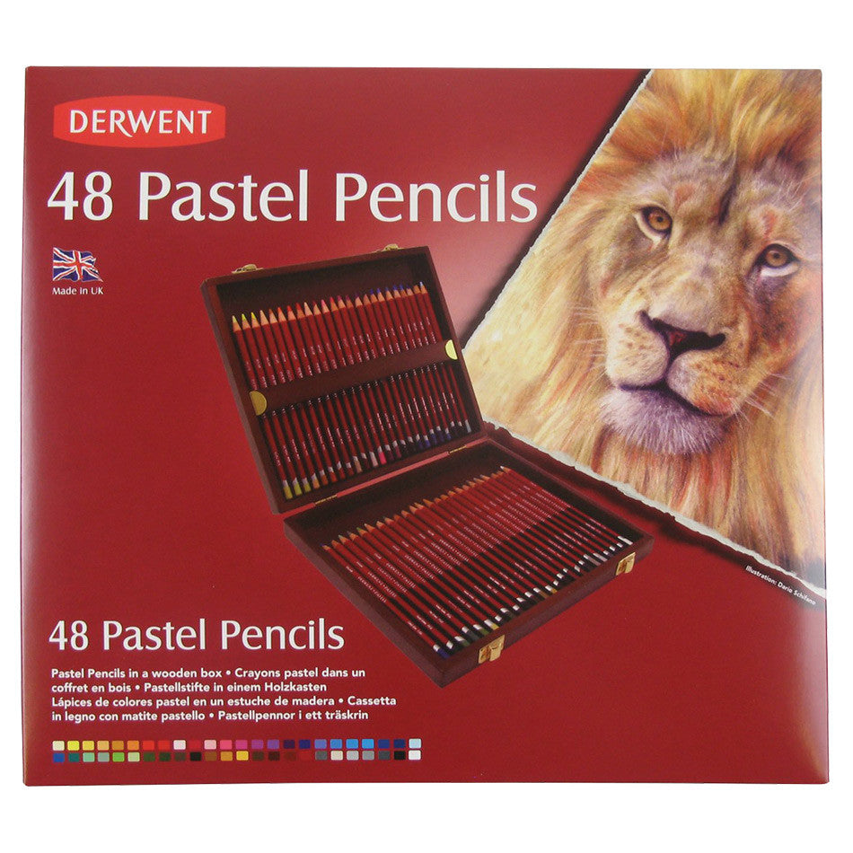 Derwent Pastel Pencil Wooden Box of 48 by Derwent at Cult Pens