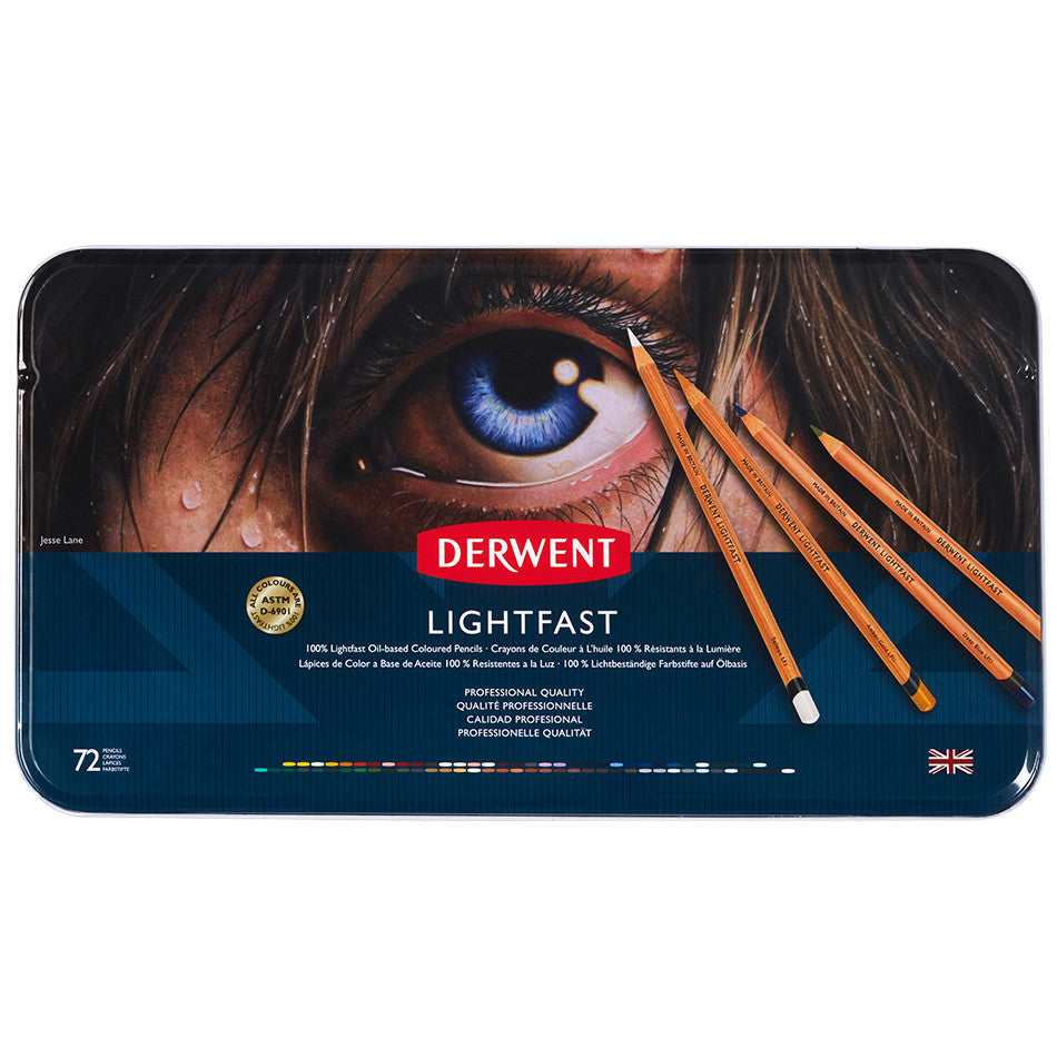 Derwent Lightfast Coloured Pencils Tin of 72 by Derwent at Cult Pens
