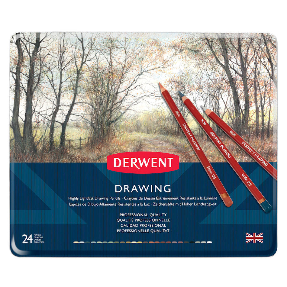 Derwent Drawing Pencil Tin of 24 by Derwent at Cult Pens
