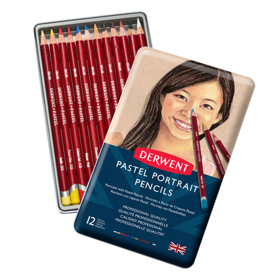 Derwent Pastel Pencil Tin of 12 Skintones by Derwent at Cult Pens