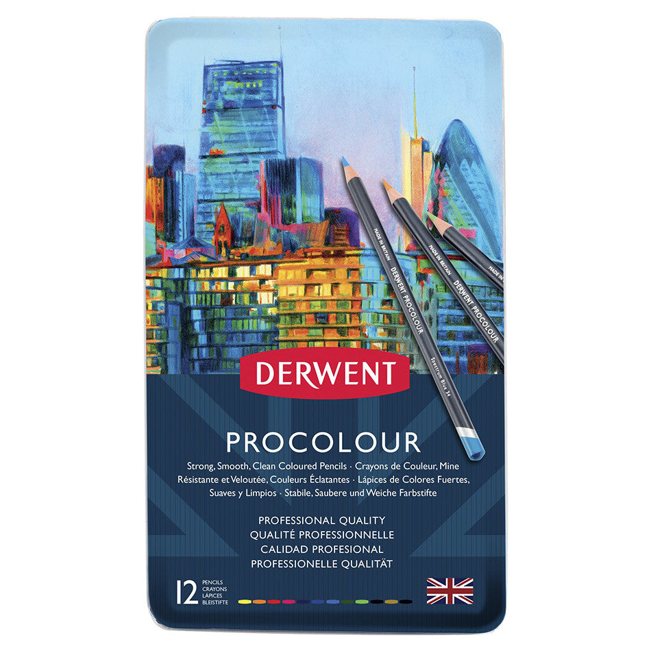 Derwent Procolour Pencil Tin of 12 by Derwent at Cult Pens