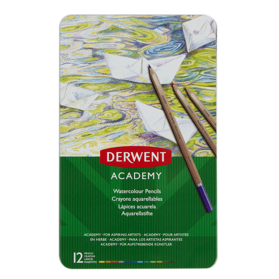 Derwent Academy Watercolour Pencils Set of 12 Assorted by Derwent at Cult Pens