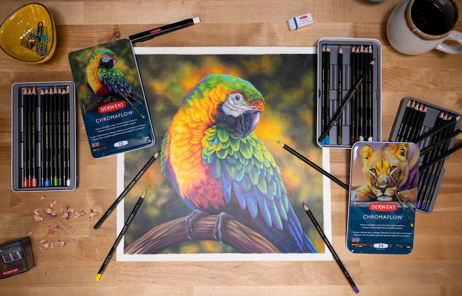 Derwent Chromaflow Coloured Pencils Tin of 24 by Derwent at Cult Pens