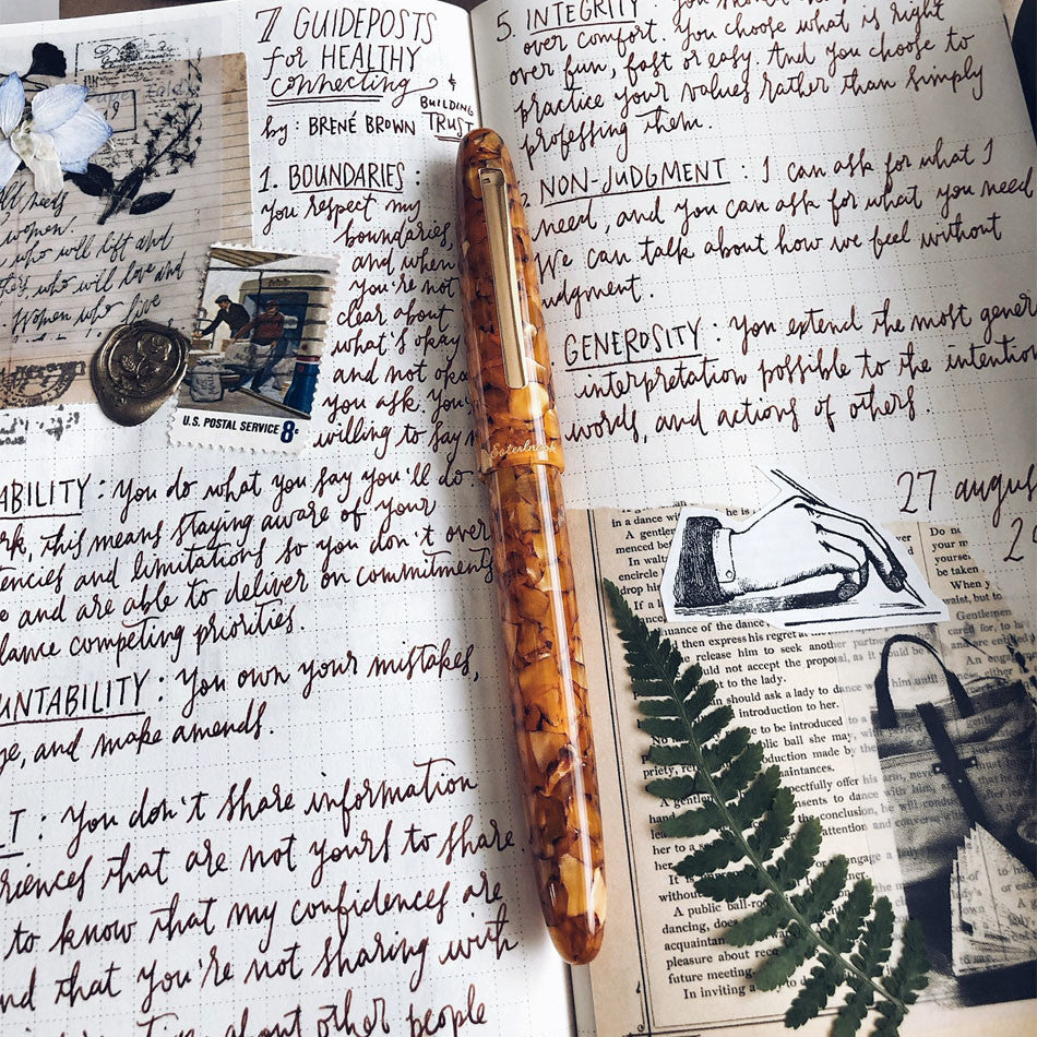 Esterbrook Estie Rollerball Pen Honeycomb With Gold Trim by Esterbrook at Cult Pens