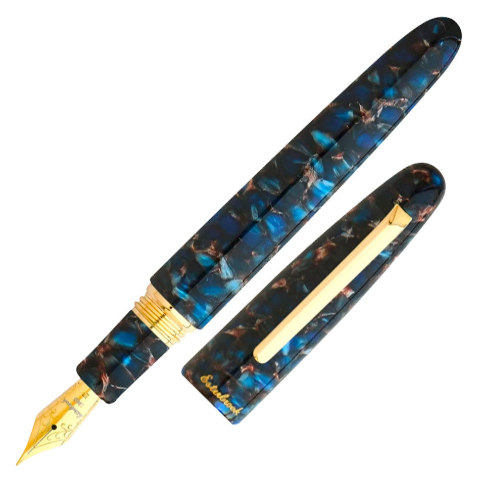 Esterbrook Estie Oversize Fountain Pen Nouveau Bleu with Gold Trim Custom Scribe Nib by Esterbrook at Cult Pens