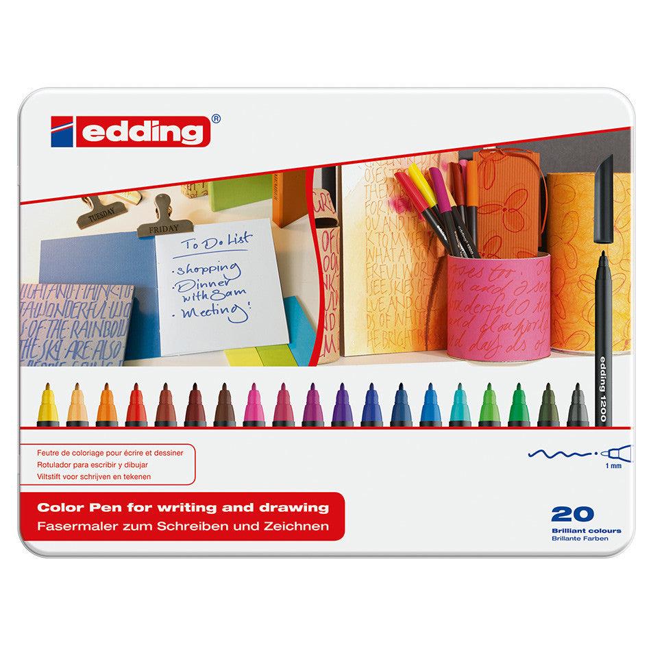 edding 1200 Colourpen Set of 20 Assorted by edding at Cult Pens