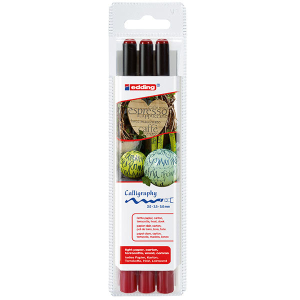 edding 1255 Calligraphy Pen 3 Assorted by edding at Cult Pens