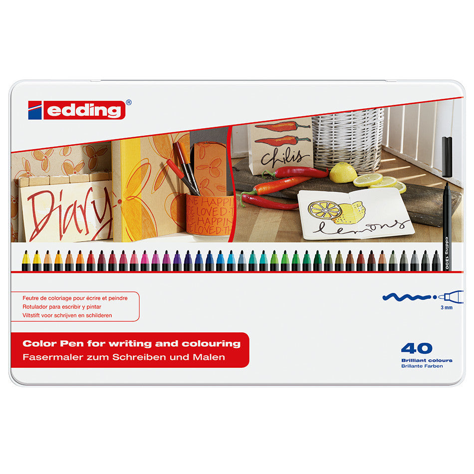 edding 1300 Colourpen Assorted Tin of 40 by edding at Cult Pens