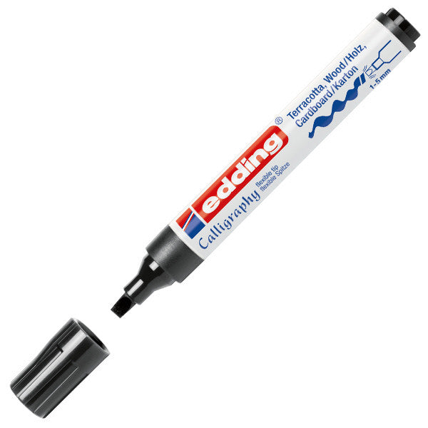 Edding Kalligrafie-Marker – 10 Stück, Schwarz, Strichstärke 1-5 Mm, Wasserfest