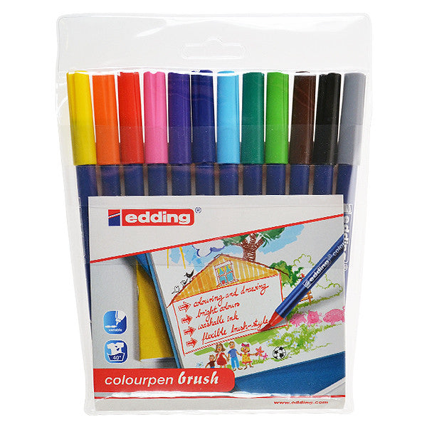 edding Colourpen Brush Wallet of 12 by edding at Cult Pens