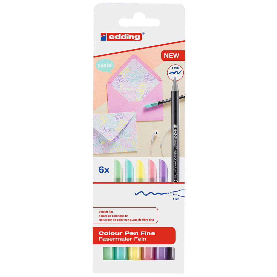 edding 1200 Colourpen Pastel Assorted Set of 6 by edding at Cult Pens