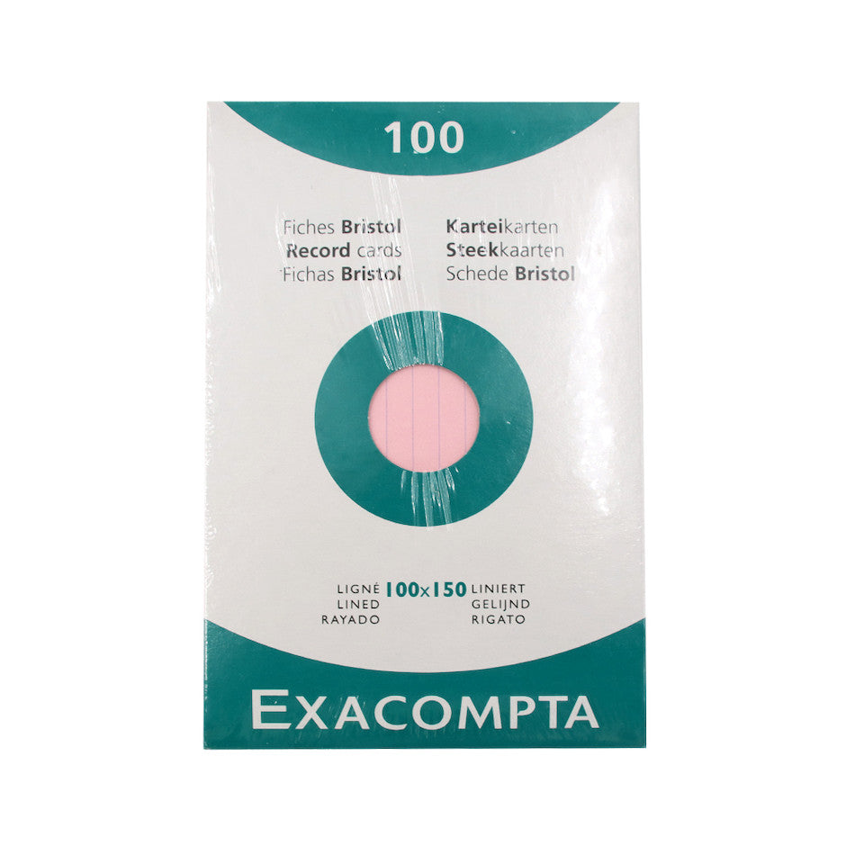 Exacompta Pink 100 x 150 Record Cards Pack of 100 by Exacompta at Cult Pens