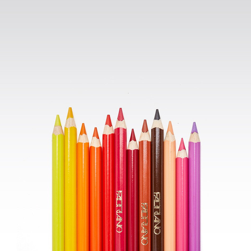 Fabriano Pastelli Acquerello Watercolour Pencil Box of 12 Warm by Fabriano at Cult Pens
