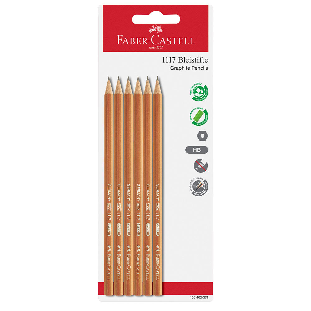 Faber-Castell 1117 Graphite Pencil Set of 6 by Faber-Castell at Cult Pens