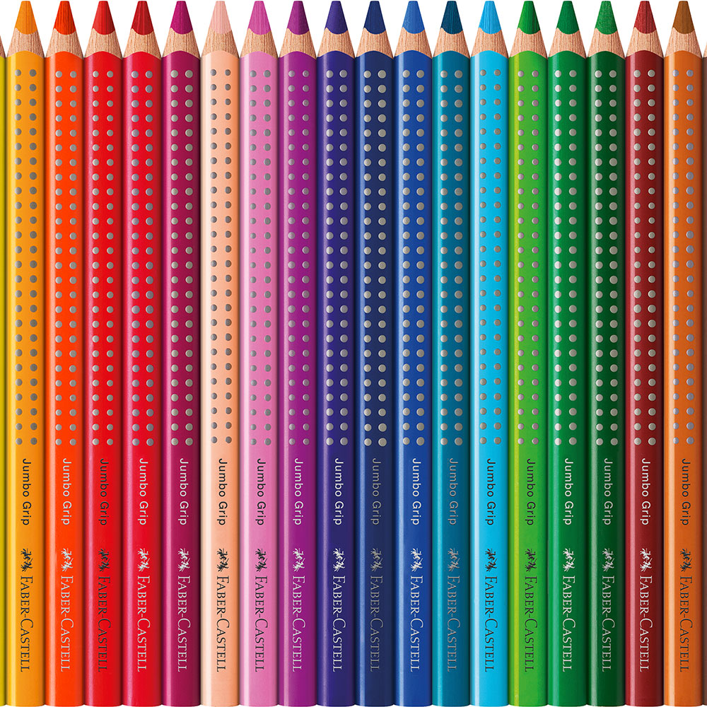 Faber-Castell Jumbo Grip Coloured Pencil Metal Tin of 16 by Faber-Castell at Cult Pens