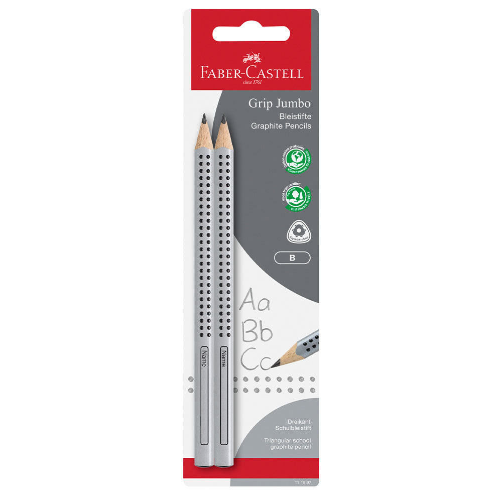 Faber-Castell Jumbo Grip Graphite Pencil Set of 2 B by Faber-Castell at Cult Pens