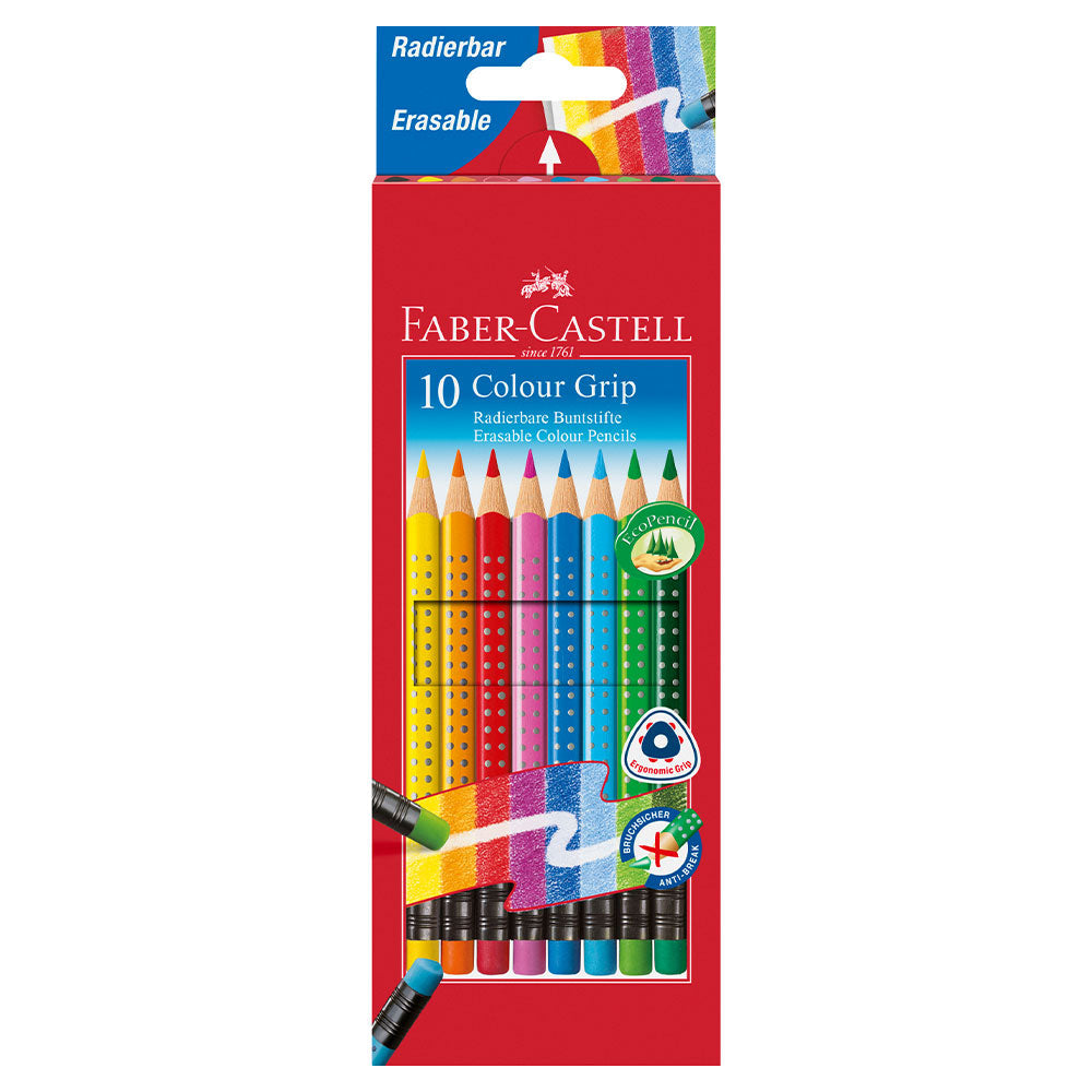 Faber-Castell Erasable Grip Colouring Pencils Set of 10 by Faber-Castell at Cult Pens