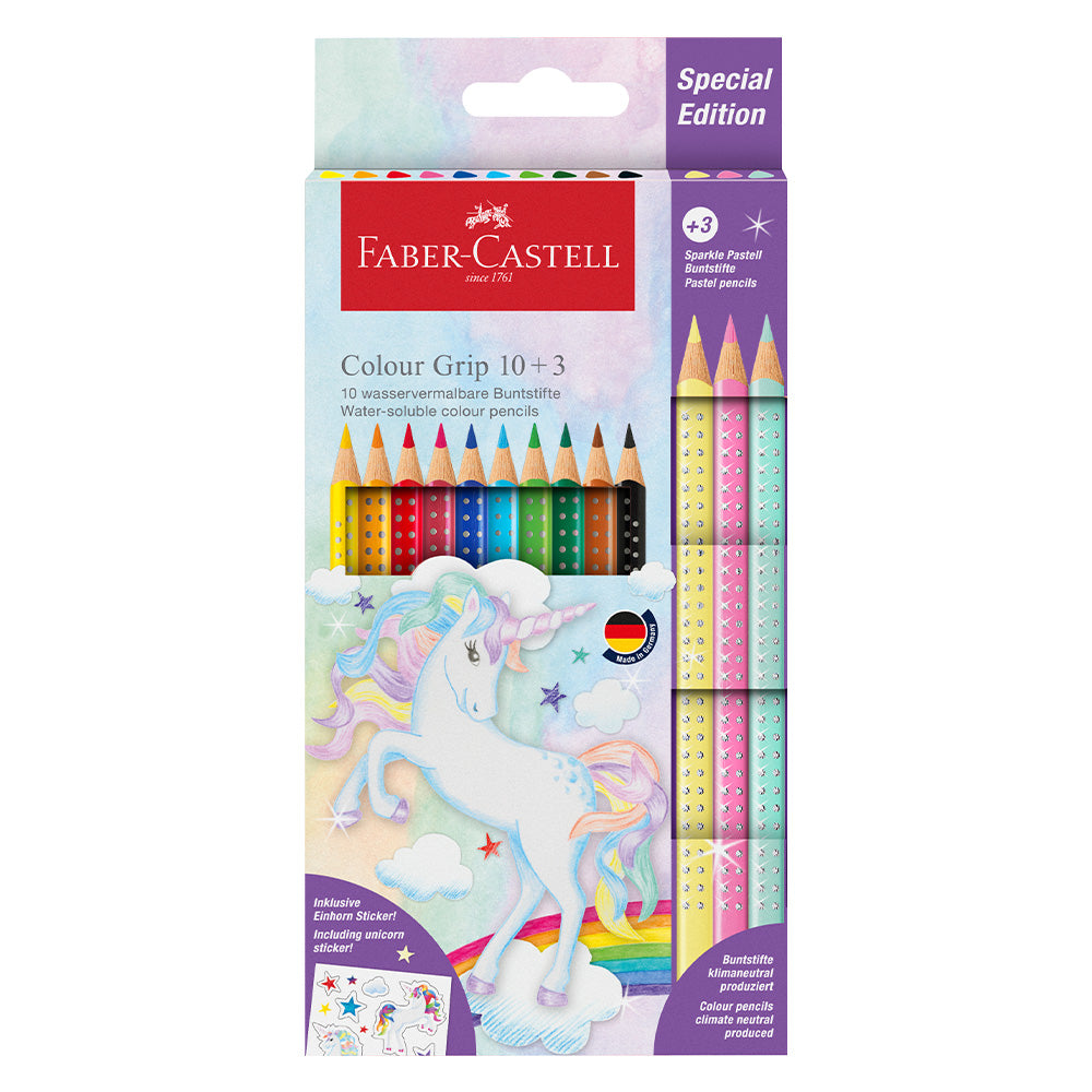 Faber-Castell Colouring Pencils Colour Grip Special Edition Unicorn Set 10+3 by Faber-Castell at Cult Pens