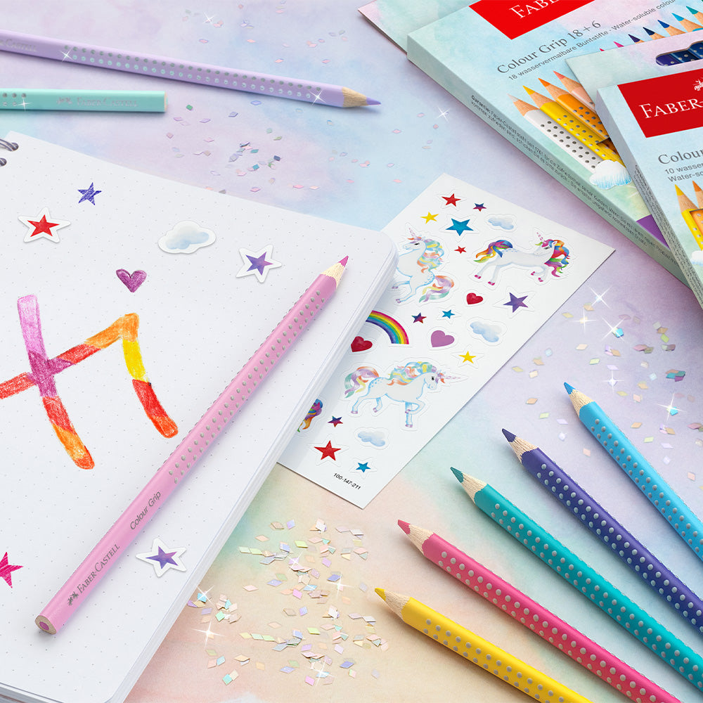 Faber-Castell Colouring Pencils Colour Grip Special Edition Unicorn Set 10+3 by Faber-Castell at Cult Pens