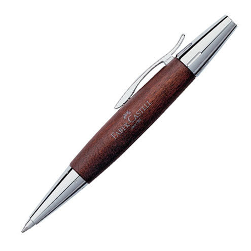 Faber-Castell e-motion Ballpoint Pen Chrome and Wood by Faber-Castell at Cult Pens