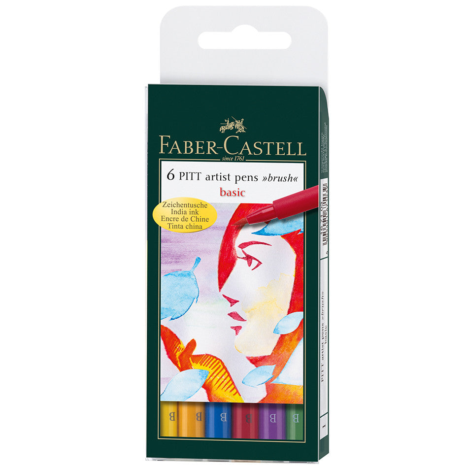 Faber-Castell Pitt Artist Brush Pen Set of 6 by Faber-Castell at Cult Pens