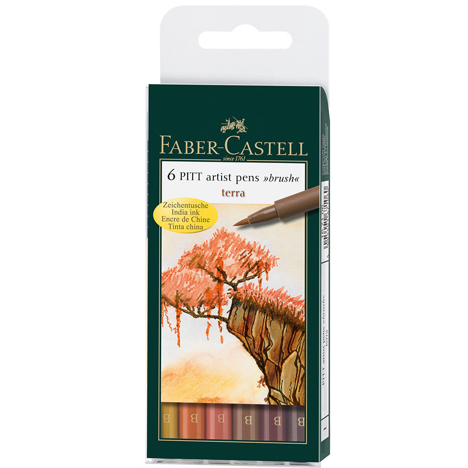 Faber-Castell Pitt Artist Brush Pen Set of 6 by Faber-Castell at Cult Pens