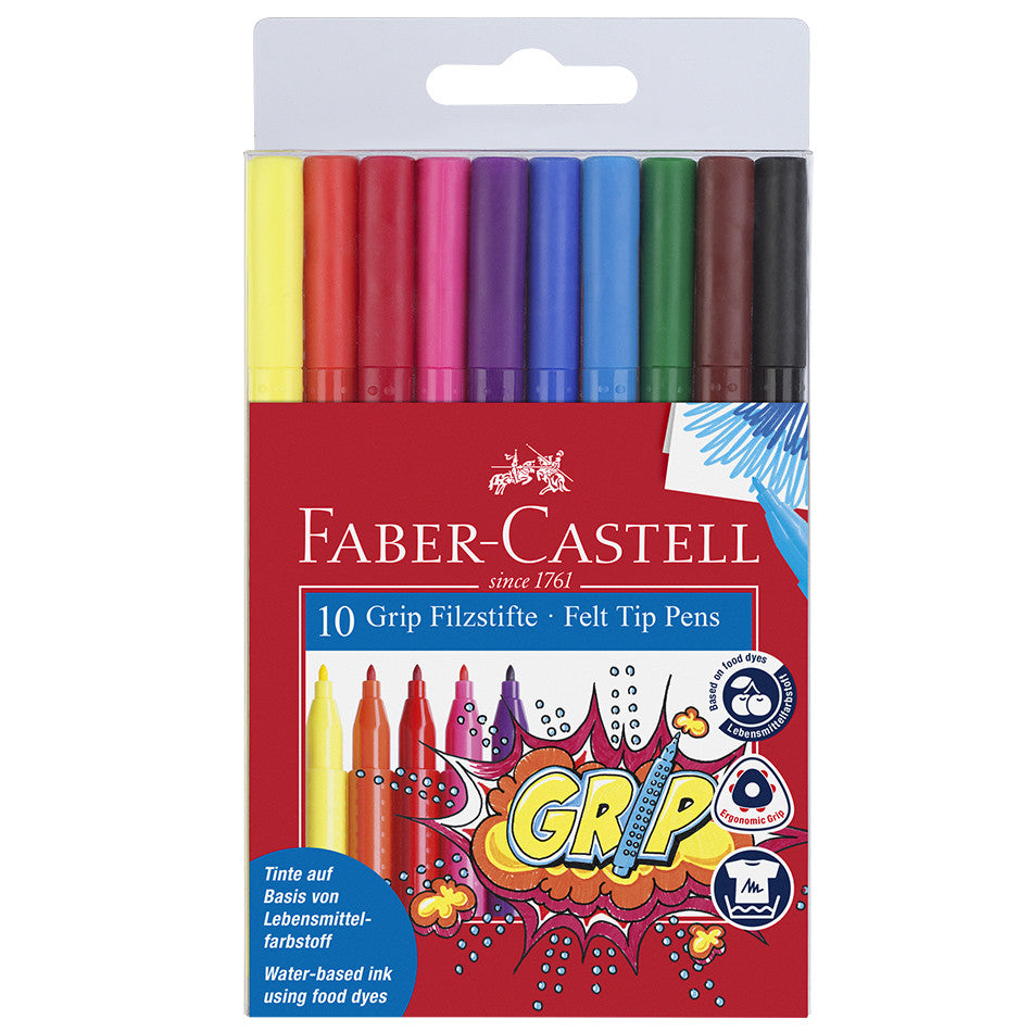 Faber-Castell Grip Colour Marker Pens Set of 10 by Faber-Castell at Cult Pens