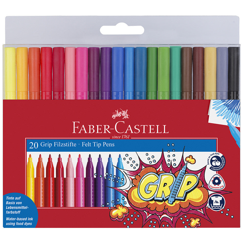 Faber-Castell Grip Colour Marker Pens Set of 20