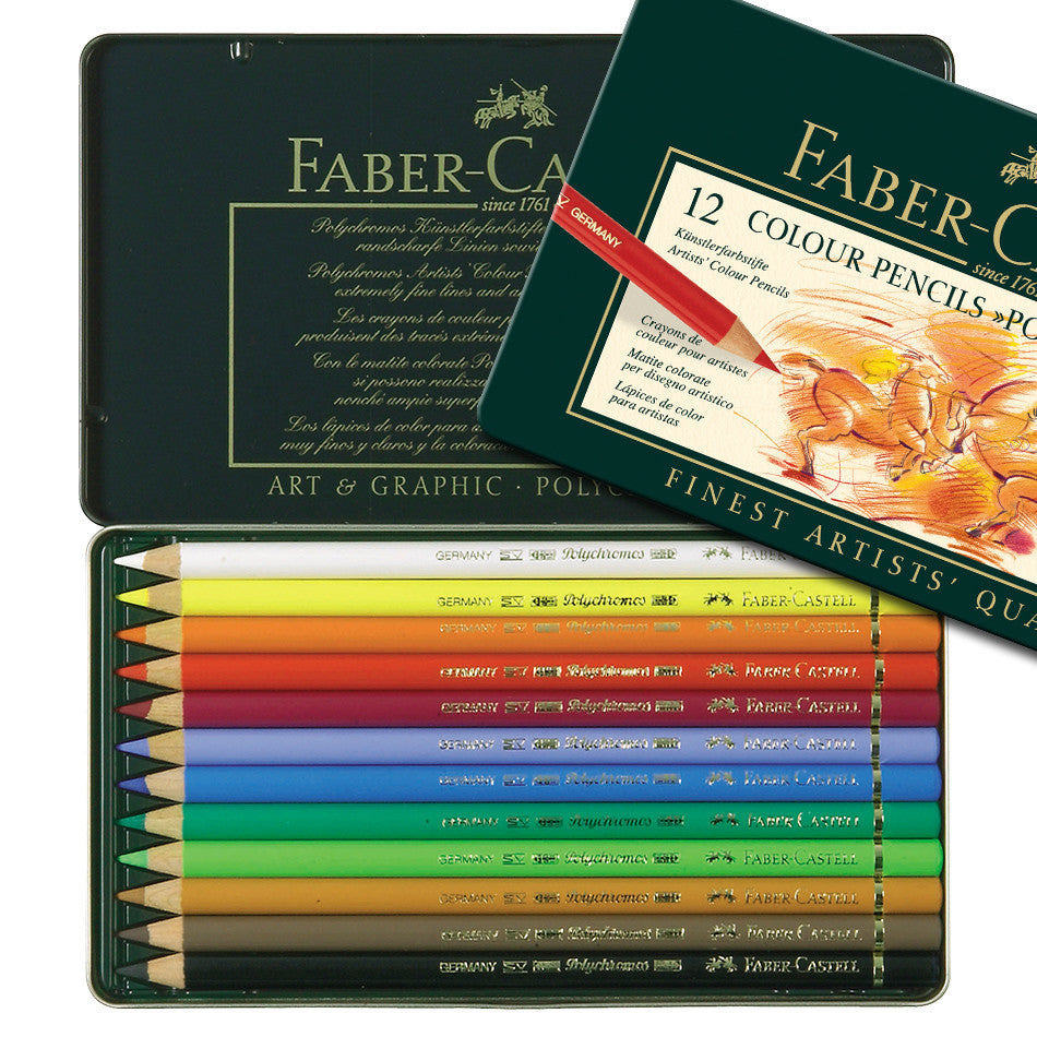 Faber-Castell Polychromos Coloured Pencil Set of 12 by Faber-Castell at Cult Pens