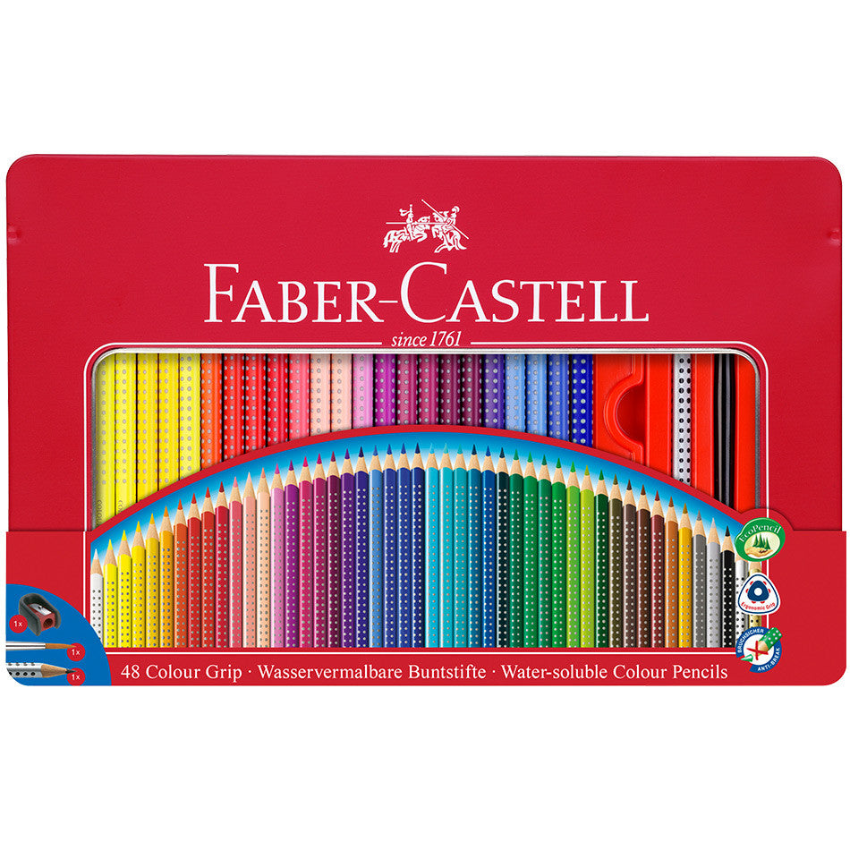 Faber-Castell Colour Grip Pencils Tin of 48 by Faber-Castell at Cult Pens