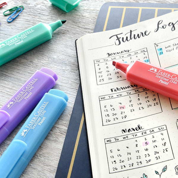 Faber-Castell Textliners 1546 Pastel Highlighter Wallet of 4 by Faber-Castell at Cult Pens