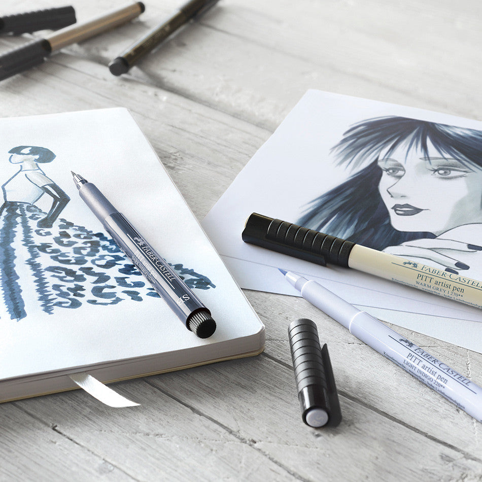 Faber-Castell Pitt Artist Pen Soft Brush Shades of Grey Set of 4 by Faber-Castell at Cult Pens