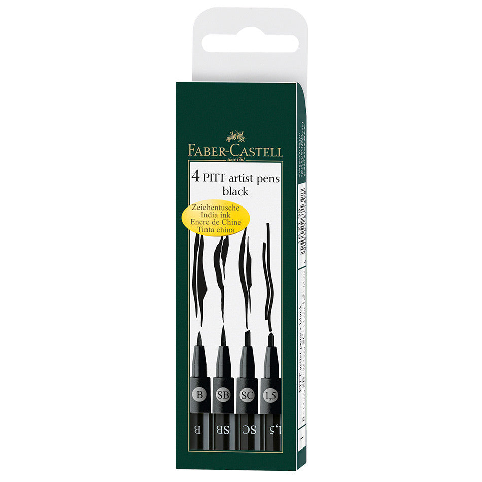 Faber-Castell Pitt Artist Pen Wallet of 4 Set 2 by Faber-Castell at Cult Pens