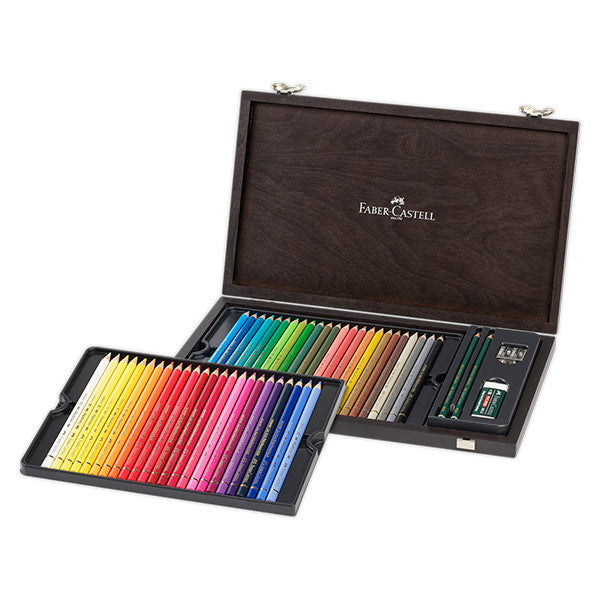Faber-Castell Polychromos Pencils Wooden Case of 48 by Faber-Castell at Cult Pens
