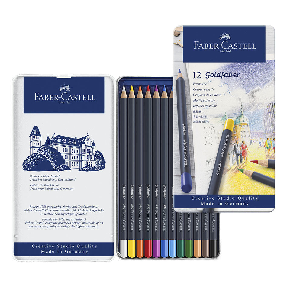 Faber-Castell Goldfaber Colour Pencils Tin of 12 by Faber-Castell at Cult Pens