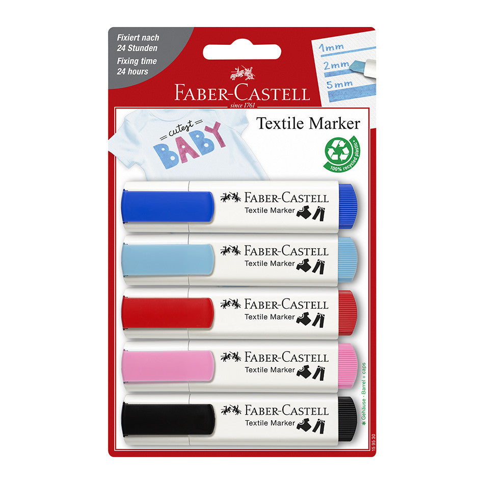 Faber-Castell Textile Marker Assorted Set of 5 Baby by Faber-Castell at Cult Pens