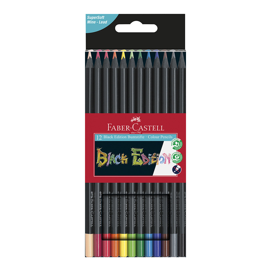 Faber-Castell Colour Pencils Black Edition Set of 12 by Faber-Castell at Cult Pens