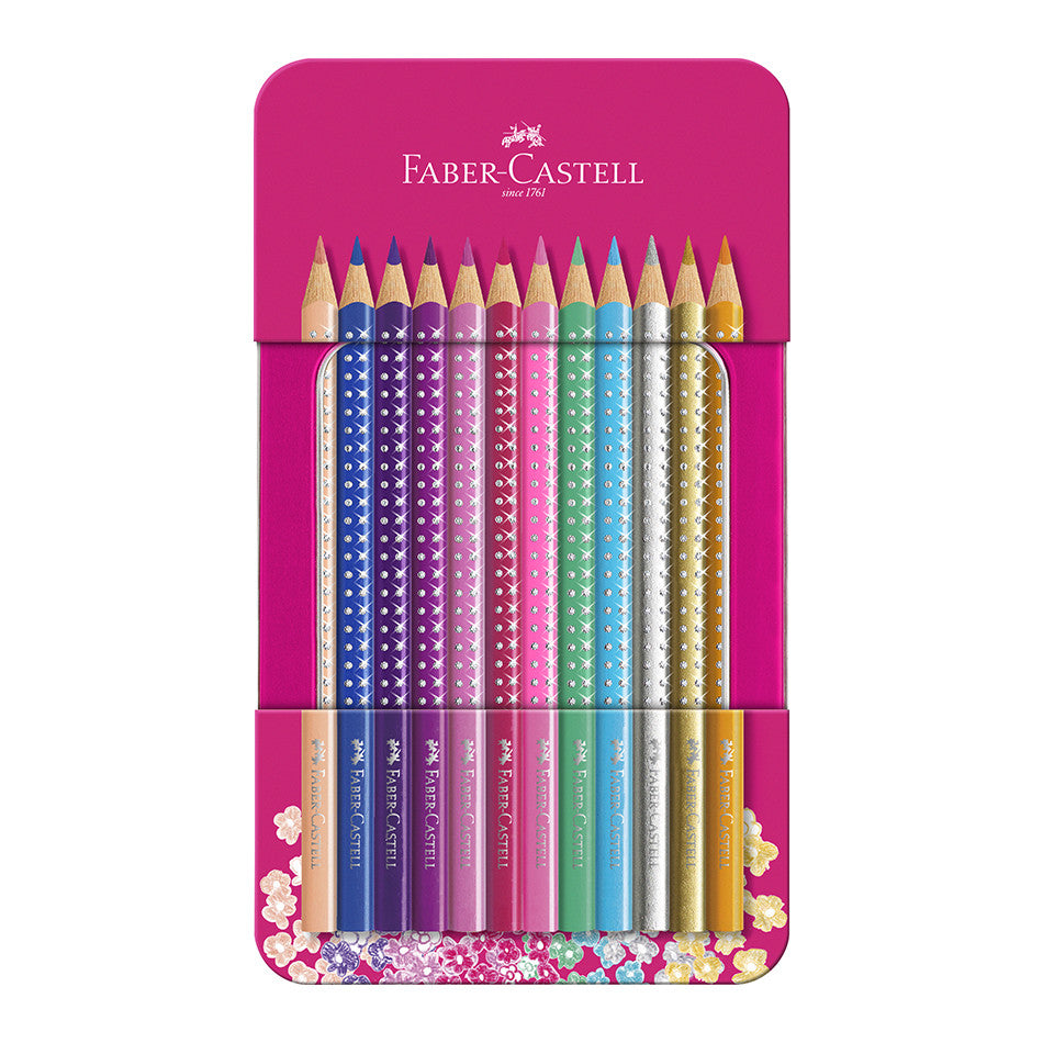 Faber-Castell Grip Sparkle Pencil Tin of 12 by Faber-Castell at Cult Pens
