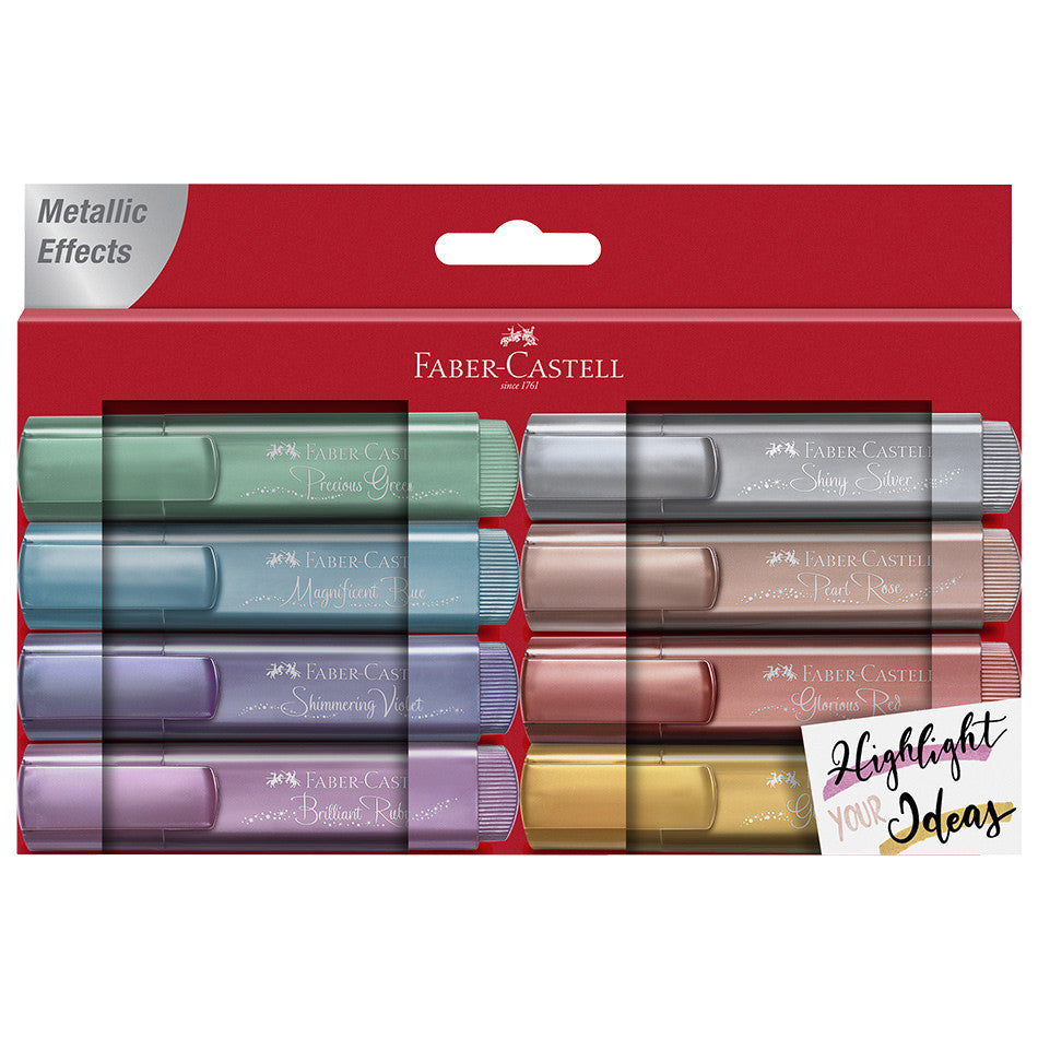Faber-Castell Textliner 46 Metallic Highlighter Assorted Set of 8 by Faber-Castell at Cult Pens