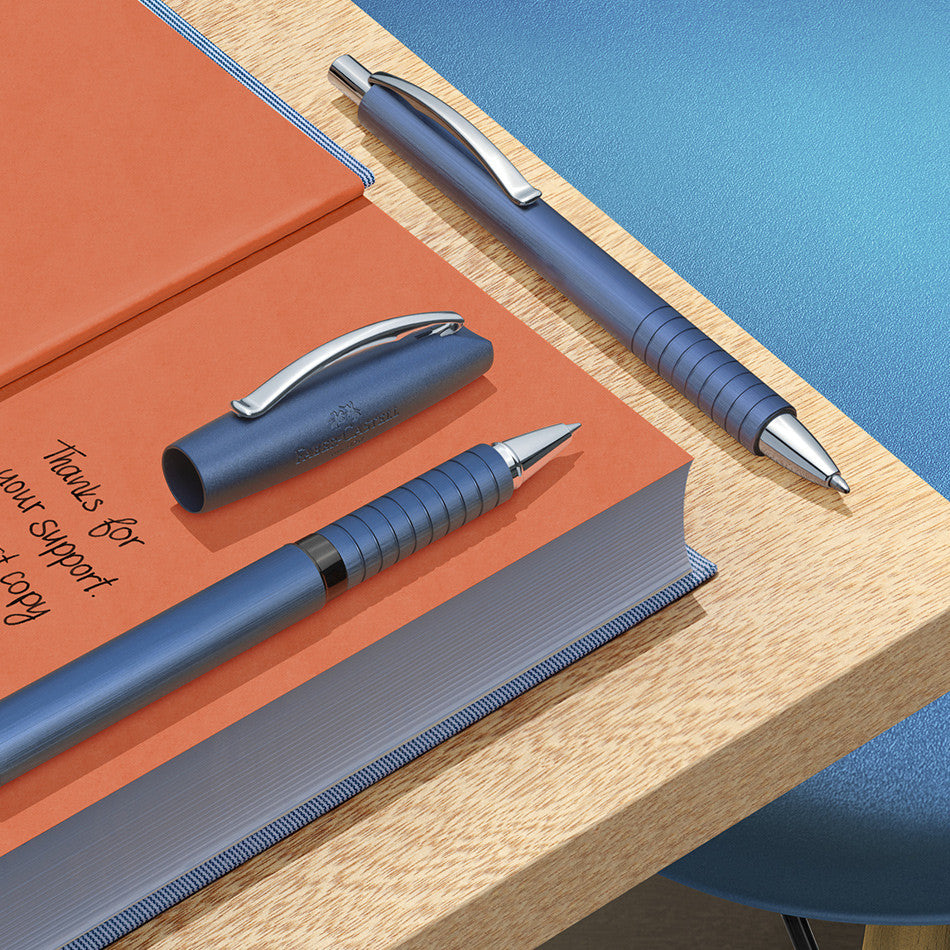 Faber-Castell Essentio Aluminium Rollerball Pen Blue by Faber-Castell at Cult Pens