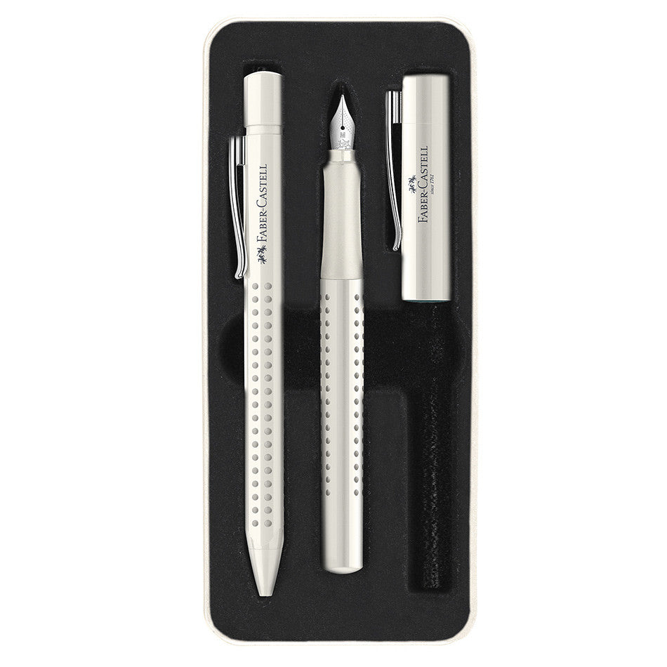 Faber-Castell Grip 2010 Fountain Pen and Ballpoint Set Coconut Milk by Faber-Castell at Cult Pens