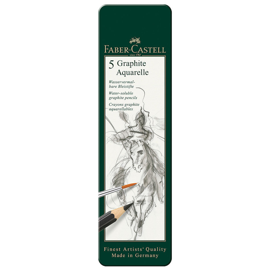 Faber-Castell Graphite Aquarelle Pencil Tin of 5 by Faber-Castell at Cult Pens