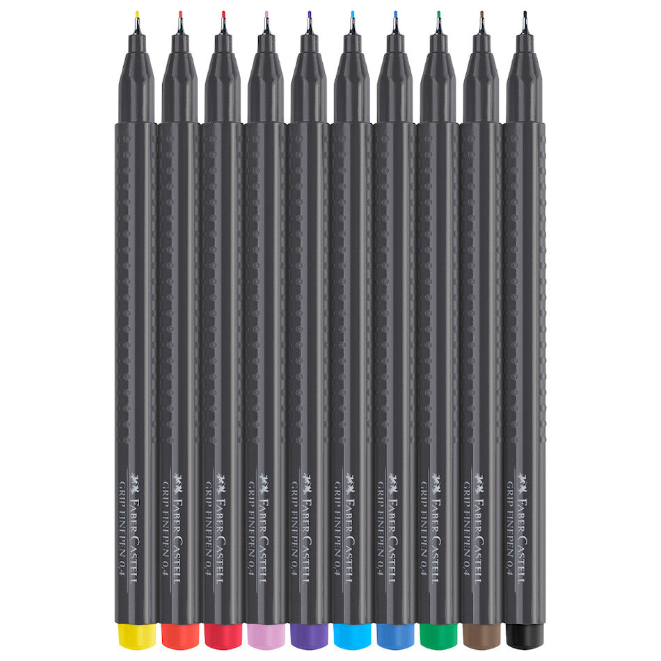 Faber-Castell Grip Finepen 0.4 Set of 10 by Faber-Castell at Cult Pens